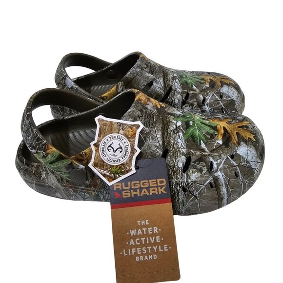 Foot Bed Clogs Sandals Slip-on Lightweight EVA Rugged Shark Little & Big Boy's - Picture 1 of 6